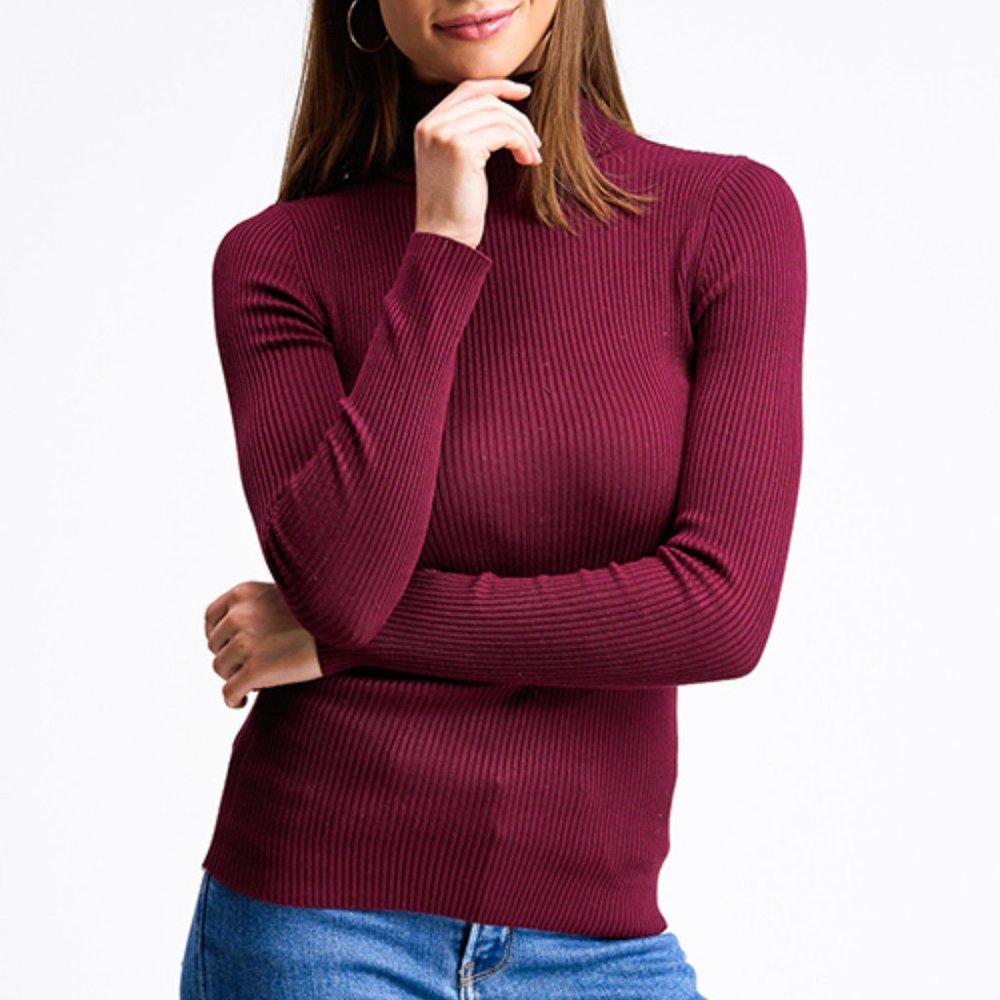 Loft Burgundy Turtleneck Sweater